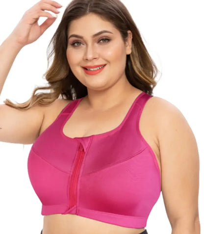 Top Esportivo Feminino com Zíper e Sustentação Plus Size | Kika