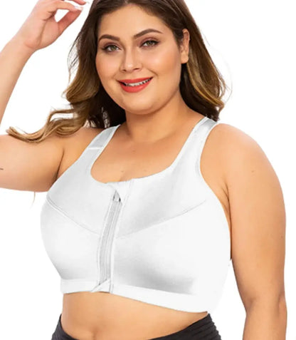 Top Esportivo Feminino com Zíper e Sustentação Plus Size | Kika